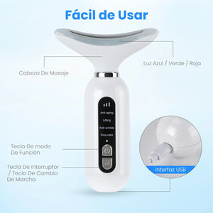 PureSkin™ Masajeador Facial Cuello AntiEdad LED